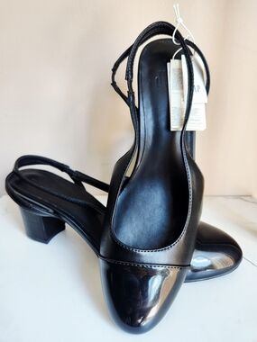 Gap Women's Black Slingback Low Block Heel Pumps